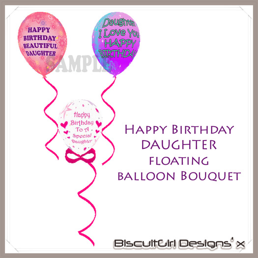 Floating Happy Birthday Daughter Balloon Bouquet