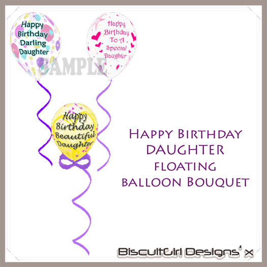 Floating Happy Birthday Daughter Balloon Bouquet