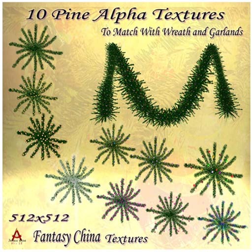 CHRISTMAS 10 pine alpha textures bp