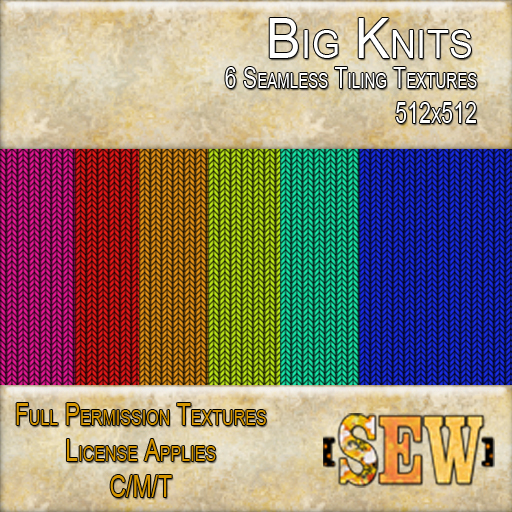 [SEW] Full Permission Textures - 60L Set - Big Knit