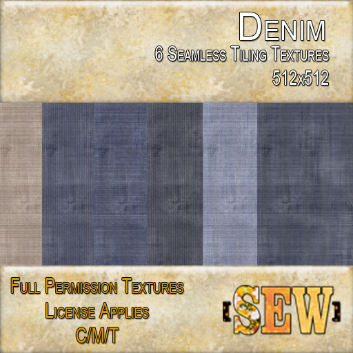 [SEW] Full Permission Textures - 60L Set - Denim