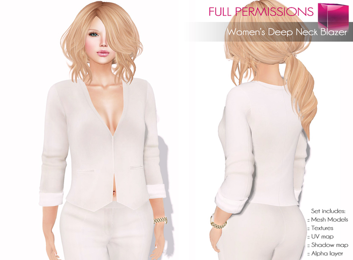 MI87135 Womens Deep Neck Blazer