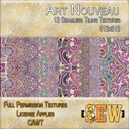 [SEW] Full Permission Seamless Textures - Art Nouveau