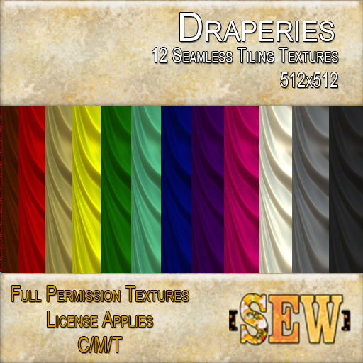 [SEW] Full Permission Seamless Textures - Satin Draperies