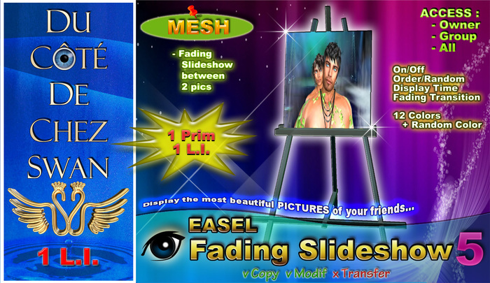 Easel Fading Slideshow (Mesh) 1 Prim/LI