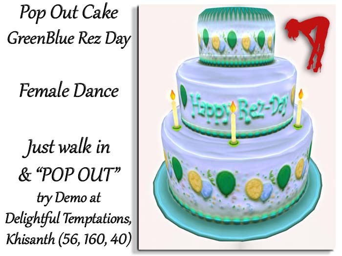 Pop Out Cake Rez Day-Green & Blue