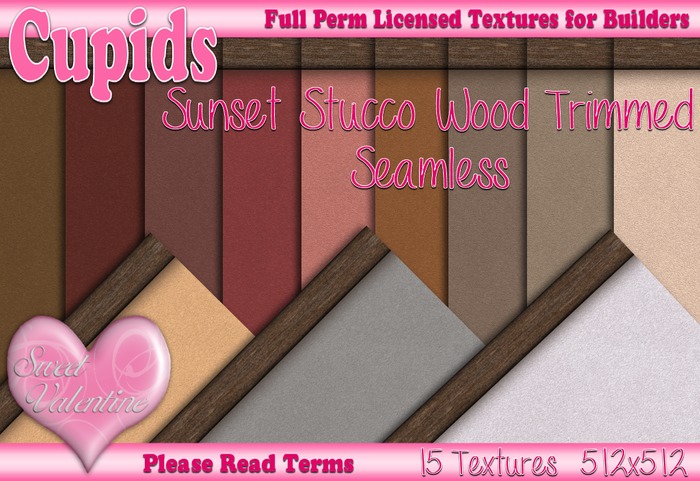 *Cupids Textures * 15 SUNSET STUCCO SEAMLESS TRIMMED
