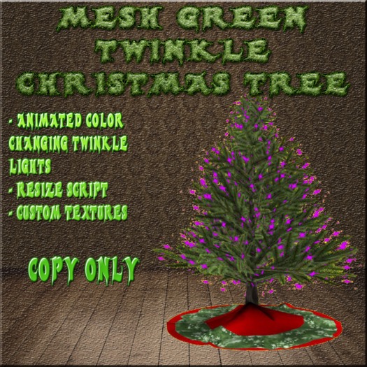 BBD - (BOX) - Mesh Twinkle Green Christmas Tree