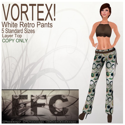 Vortex! White Mesh Retro Pants