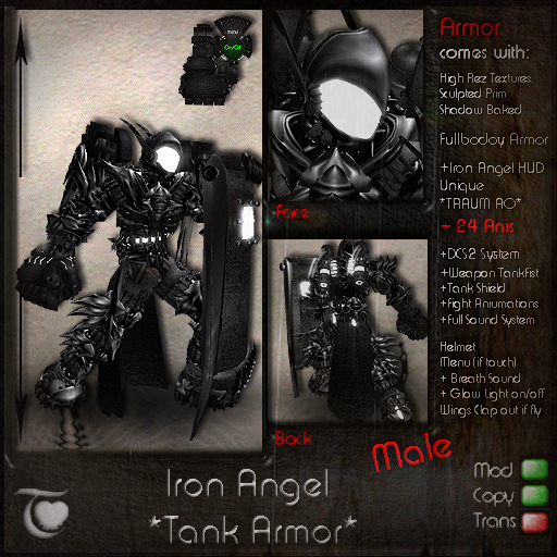IRON ANGEL * Tank Armor* male