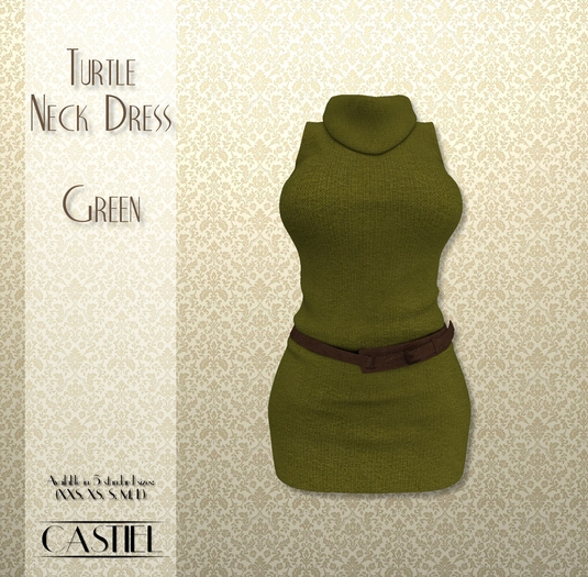 CASTIEL Turtle Neck Dress - Green BOX
