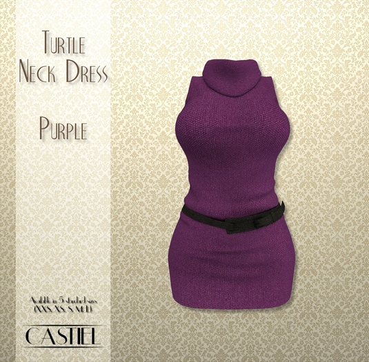 CASTIEL Turtle Neck Dress - Purple BOX