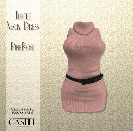 CASTIEL Turtle Neck Dress - PinkRose 