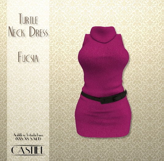 CASTIEL Turtle Neck Dress - Fucsia BOX