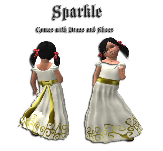 Cream Princess Dress w Gold Trim