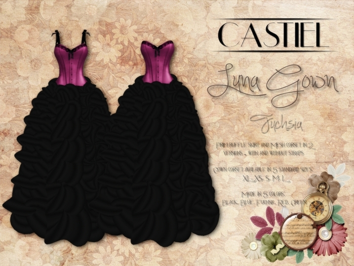 CASTIEL Luna Gown Fuchsia BOX
