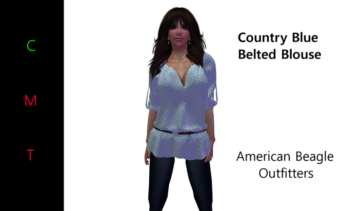 ABO - Belted Blouse (country blue)