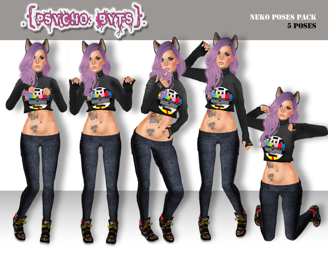 .{PSYCHO:Byts}. Neko Poses Pack