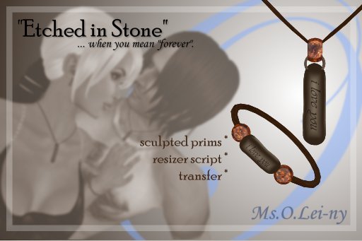 Ms.O.Lei-ny™ "Etched in Stone" (English "i love you") male set
