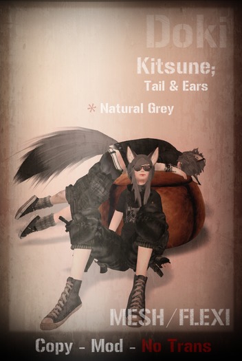 [D]oki - Kitsune Natural; Grey