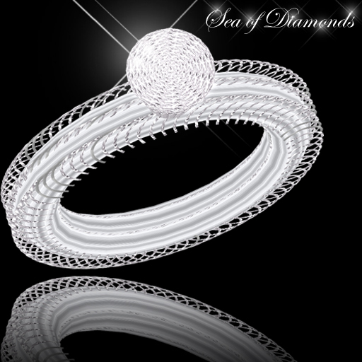 Ring - White Gold Glimmer Ring Bague (box)