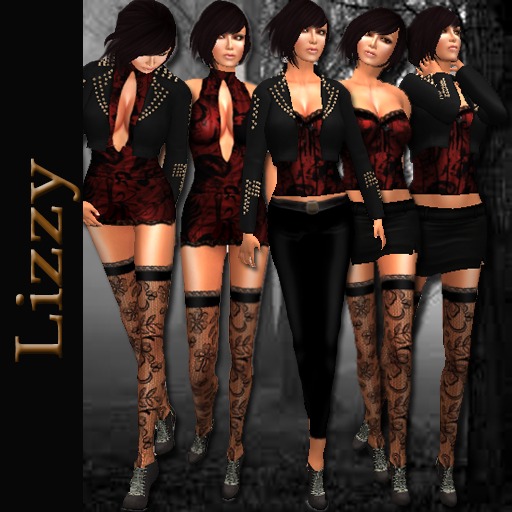 Lizzy Red Gothic Biker