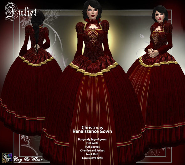 Renaissance Christmas Burgundy - Juliet