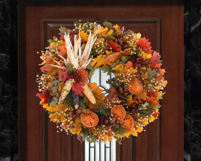 Autumn / Fall Harvest Prim Wreath 5