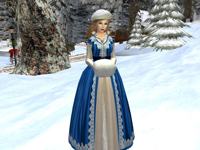 Blue Lace Winter Gown