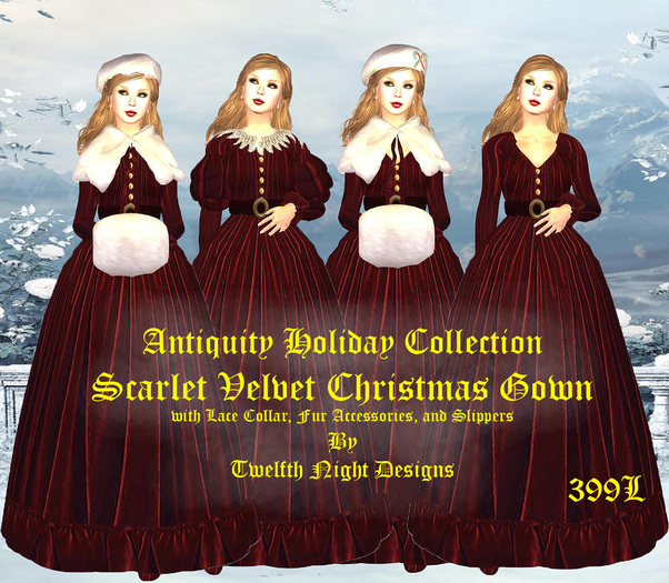 Christmas Scarlet Velvet Gown