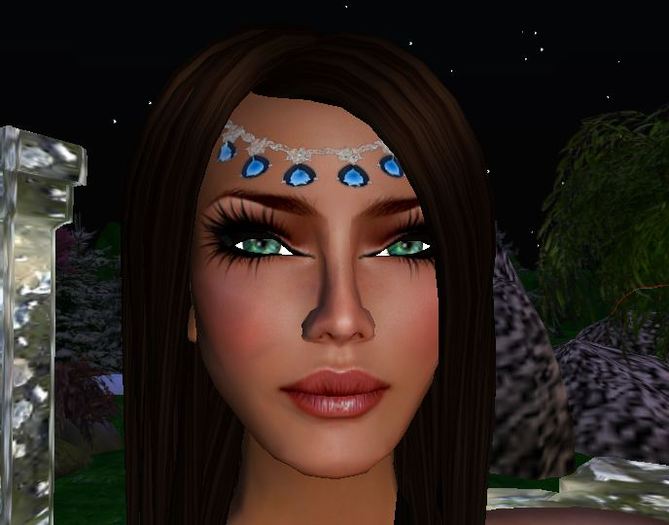 ~SE~Circlet-Blue Crystal Dangle (just wear)