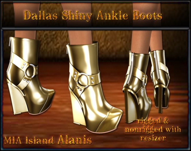 shiny gold boots