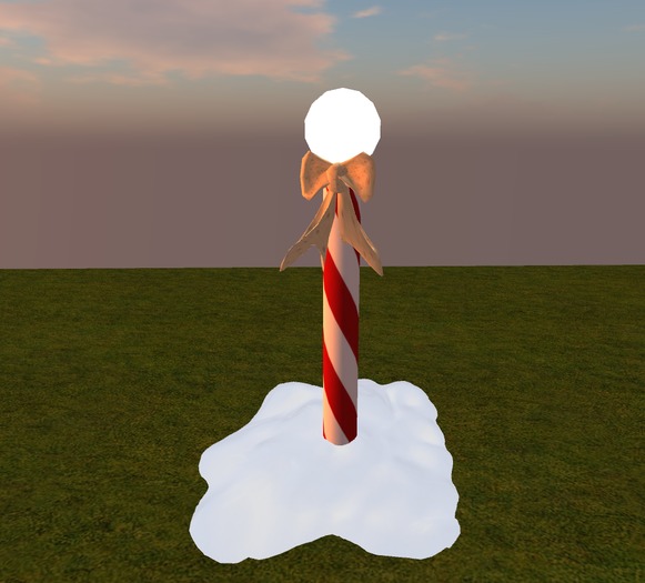 Second Life Marketplace L&B Candy Cane Lamp Post