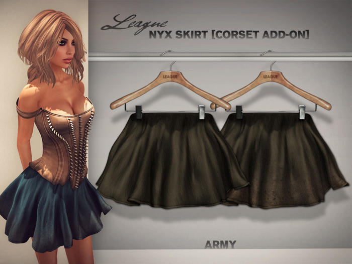 *League* Nyx Skirt (Corset Add-On) -Army