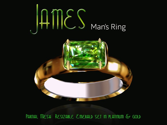 Exquisite James Emerald Ring Platinum
