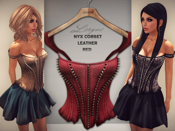 *League* Nyx Corset -Leather- Red