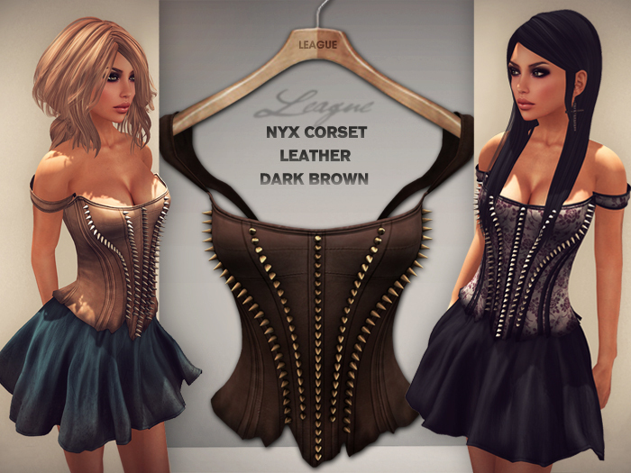 *League* Nyx Corset -Leather- DarkBrown