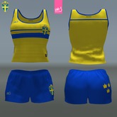 SWEDEN - female top + shorts  (MESH)