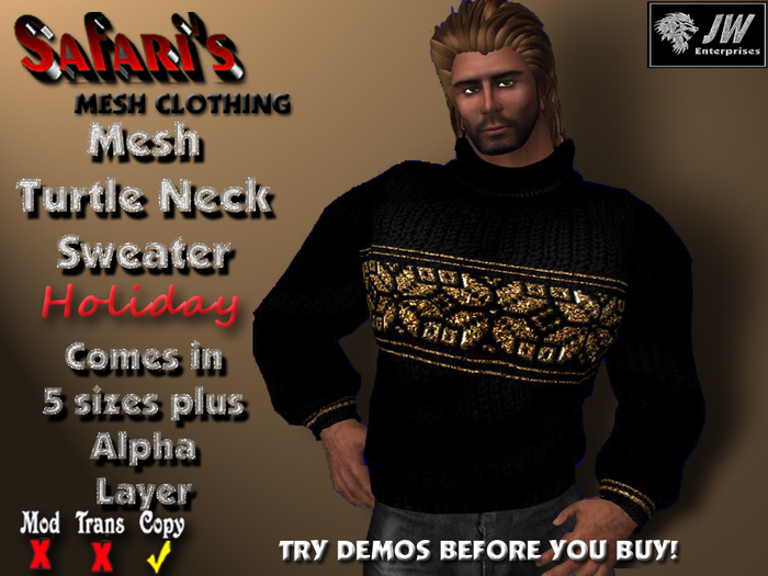 Safari's - Turtle Neck (Winter Black/Gold)