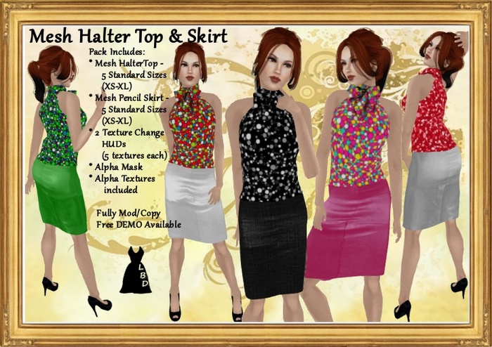 *LBD* DEMO Mesh Halter Top & Skirt