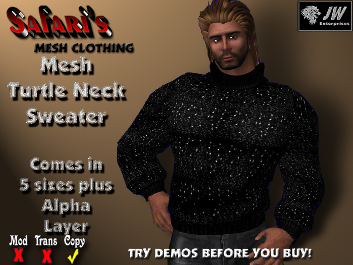 Safari's - Turtle Neck (Black Speckled)