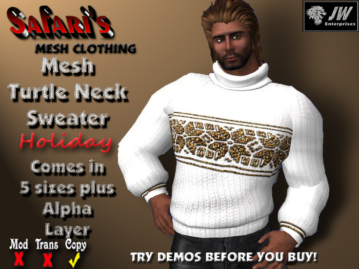 Safari's - Turtle Neck (Winter White/Gold)