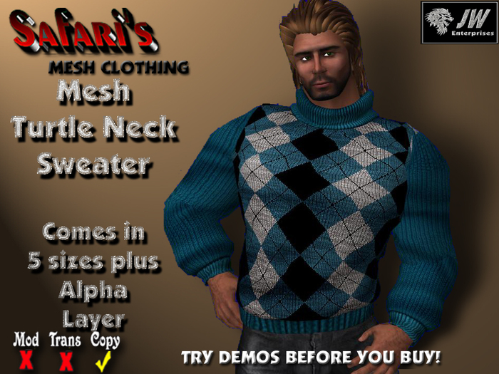 Safari's - Turtle Neck (Gray Stripe2)