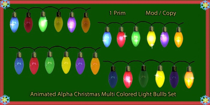 Animated Alpha Christmas Multi Colored Light Bulb Set