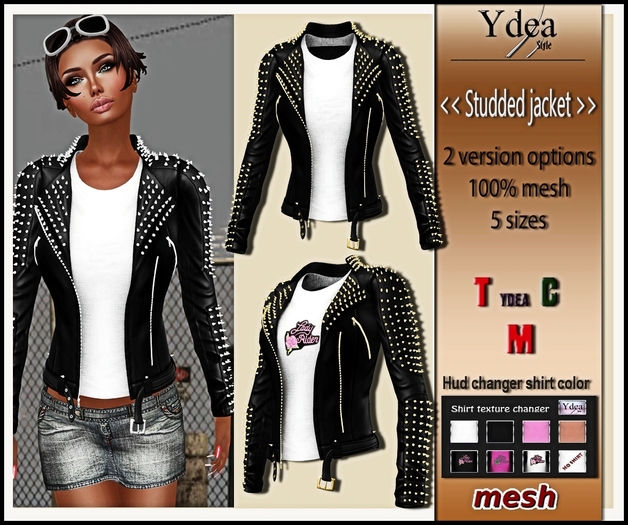 *Ydea* Studded jacket  black