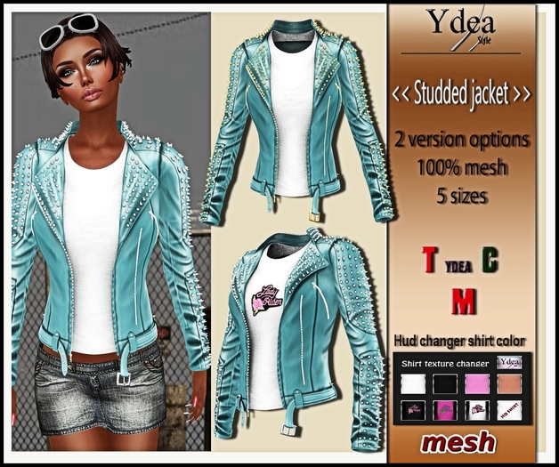 *Ydea* Studded jacket  acqua