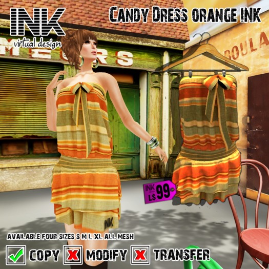 Candy Dress Orange Line - INK -