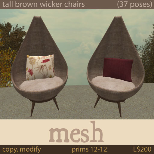 Brown Tall Wicker Chairs