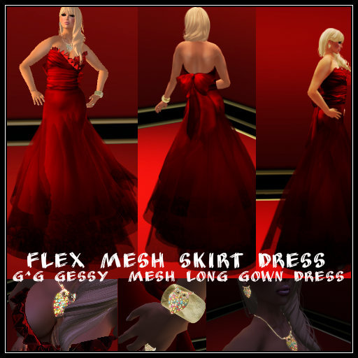 G^G  GESSY  mesh Long Gown Dress