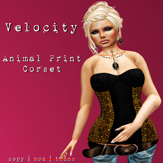 VELOCITY Animal Print Corset with 4 Texture HUD